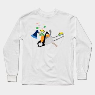 chainsaw, ax and bee Long Sleeve T-Shirt